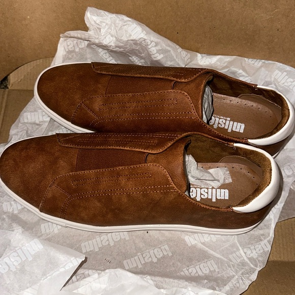 Mens Brown Elastic Slip On Shoes Unlisted by Kenneth Cole NIB 9 - Picture 5 of 7